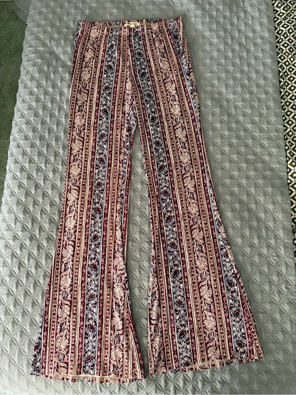 Billabong Multicolor Striped Floral Flare Pants - Picture 2 of 4